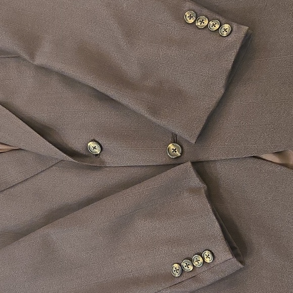 Vintage Burberrys Wool Pin Striped Single Breasted Mens Brown Blazer Size 42R - Picture 3 of 10